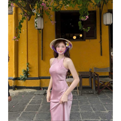 Halter Silk Dress