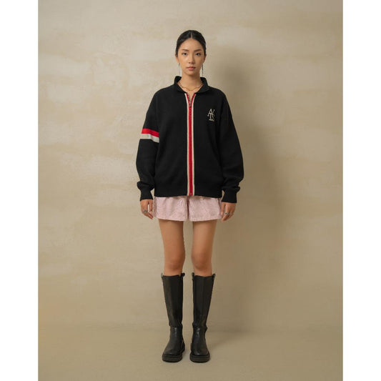 Tri-Color Zipped Knit Jacket