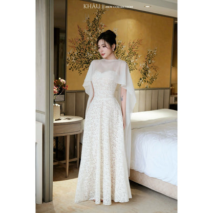 Lace Cape Shirt Dress