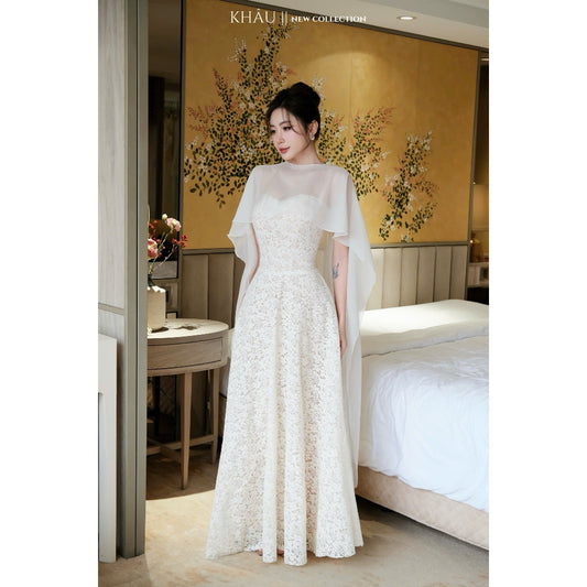 Lace Cape Shirt Dress
