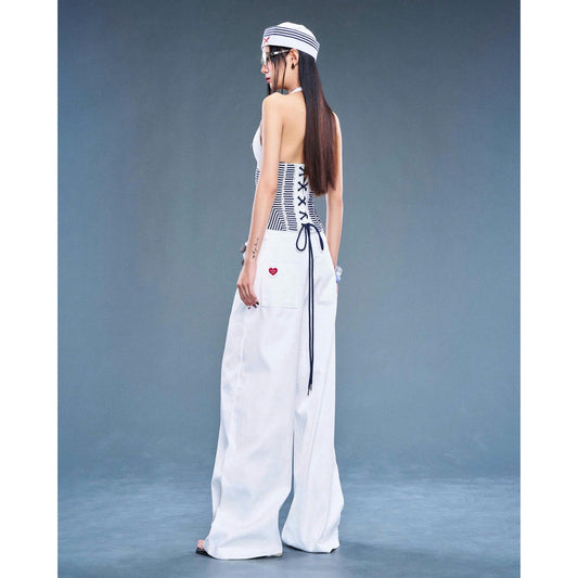 Linen-Jeans Wide-Leg Pants