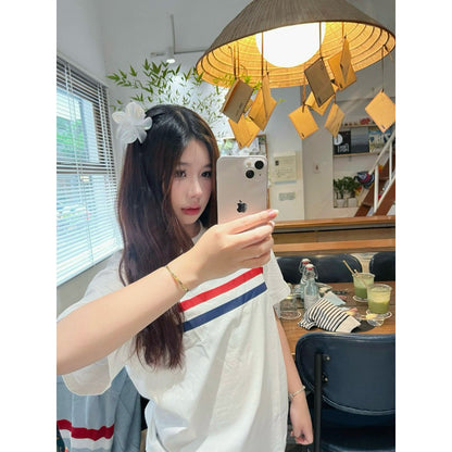 Two Line White Tee