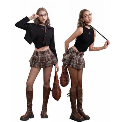 Y2K Low-Rise Pleated Skirt