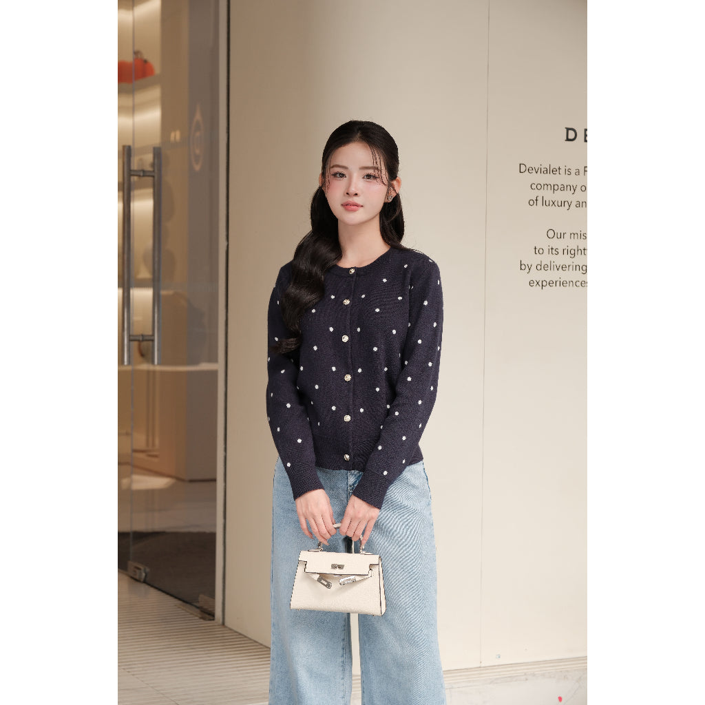 Polka Knit Cardigan