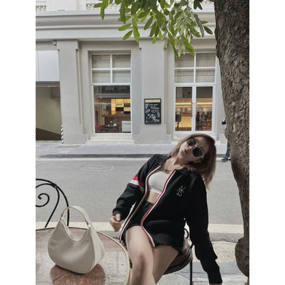 Tri-Color Zipped Knit Jacket