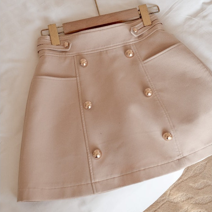 Jade Button Skirt