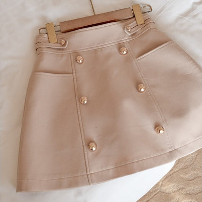 Jade Button Skirt