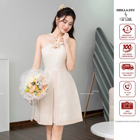 Shilla Cream Halter Dress