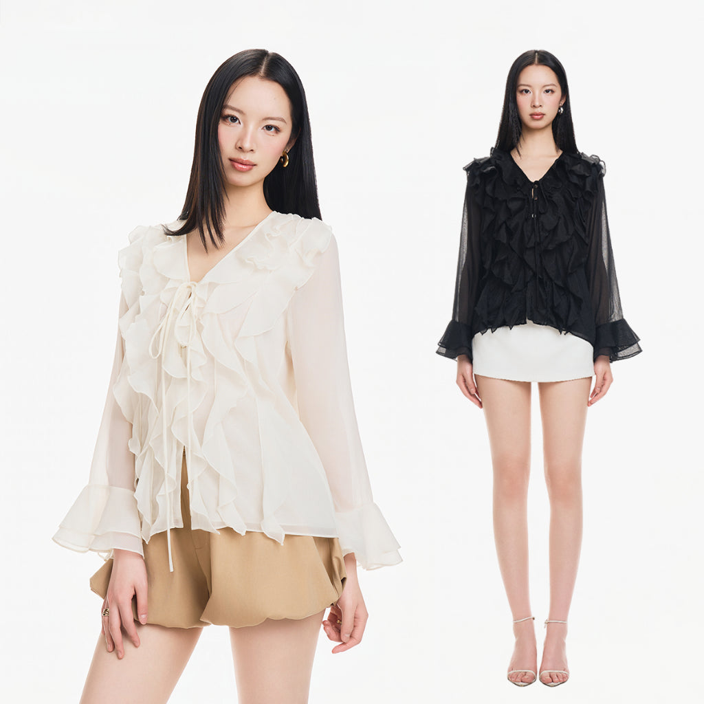 Charlene Ruffled Flare Blouse
