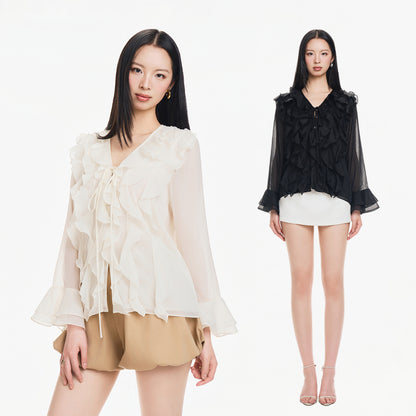 Charlene Ruffled Flare Blouse