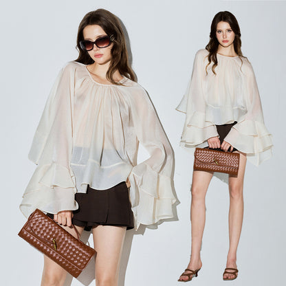 Darius Silky Ruffle Top