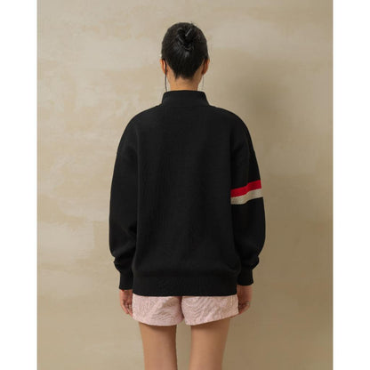 Tri-Color Zipped Knit Jacket