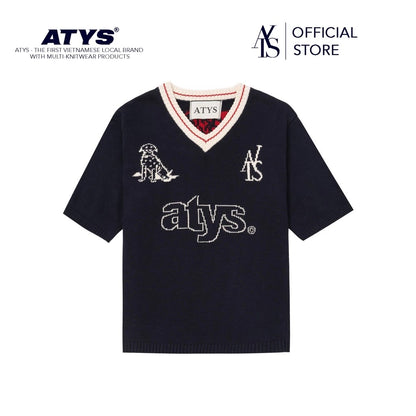 V-Neck Knit Cotton T-Shirt