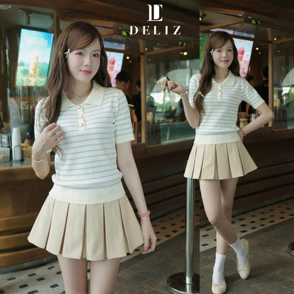 Stripe Knit Polo