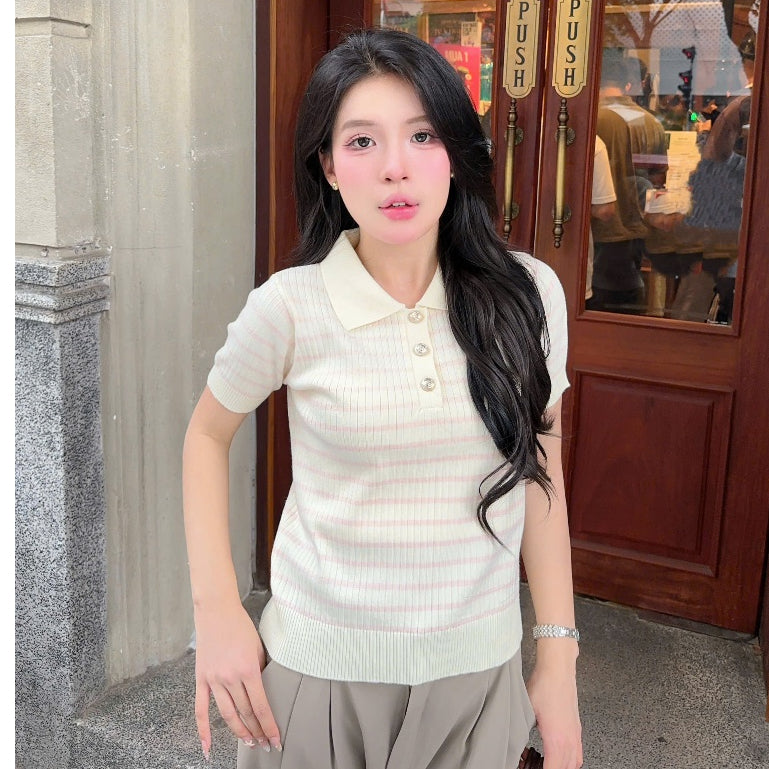 Stripe Knit Polo