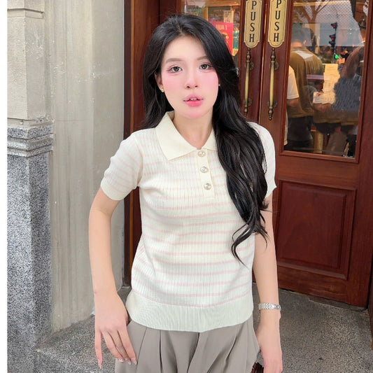 Stripe Knit Polo