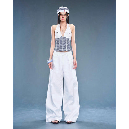 Linen-Jeans Wide-Leg Pants