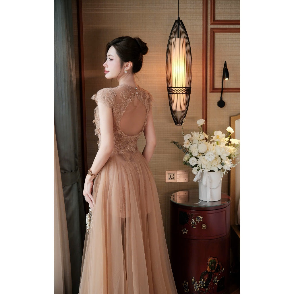 Nude Flare Dress