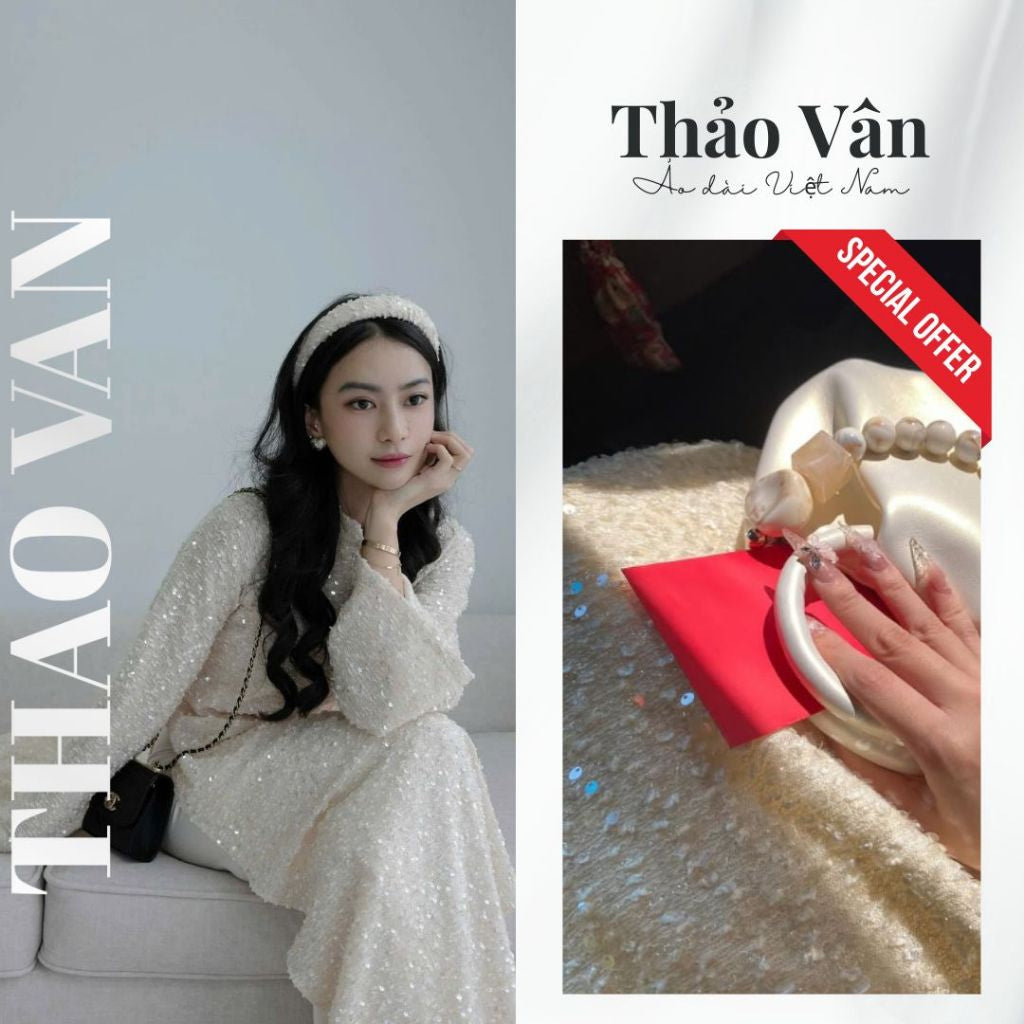 Chu Sa Sequin Ao Dai