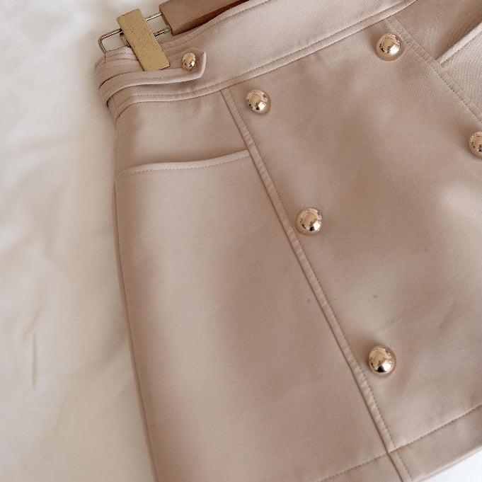 Jade Button Skirt