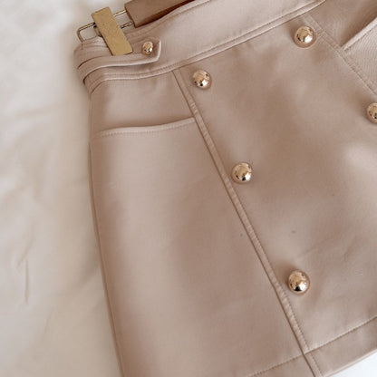 Jade Button Skirt