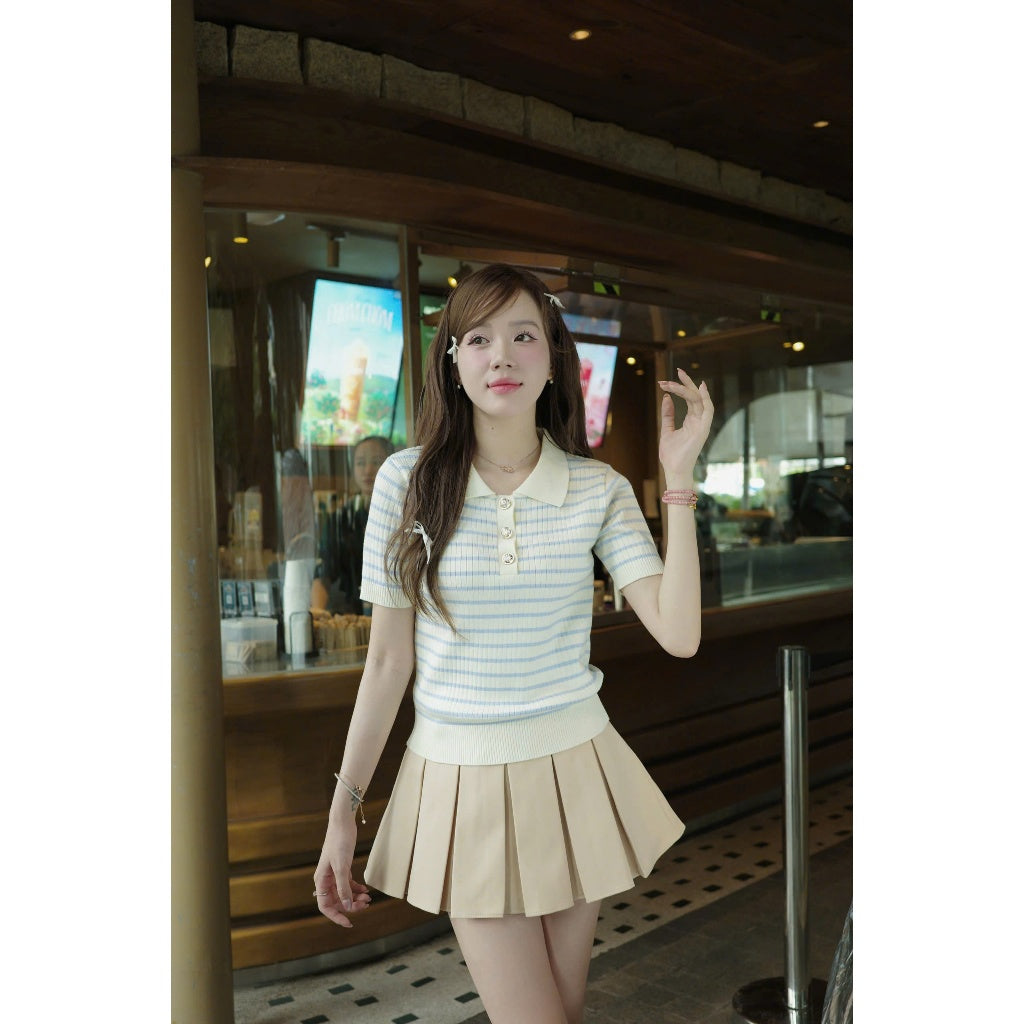 Stripe Knit Polo