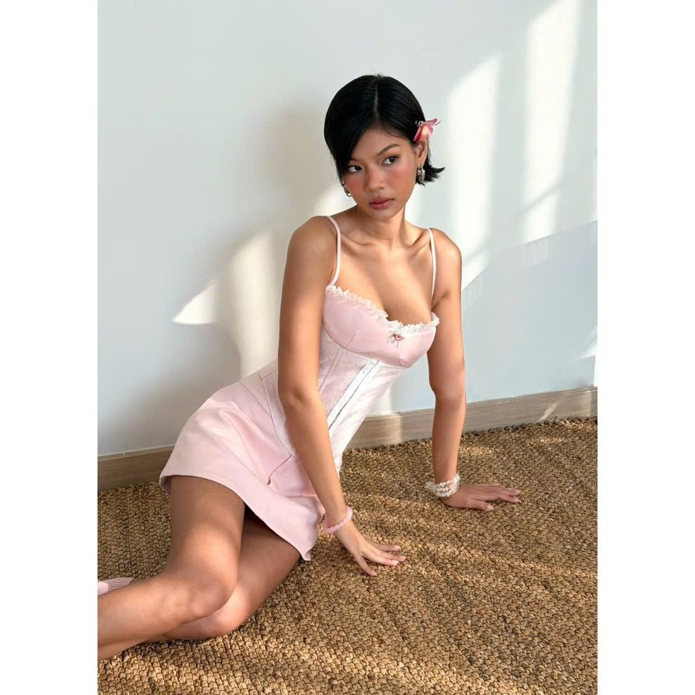 Cara Pink Corset Set