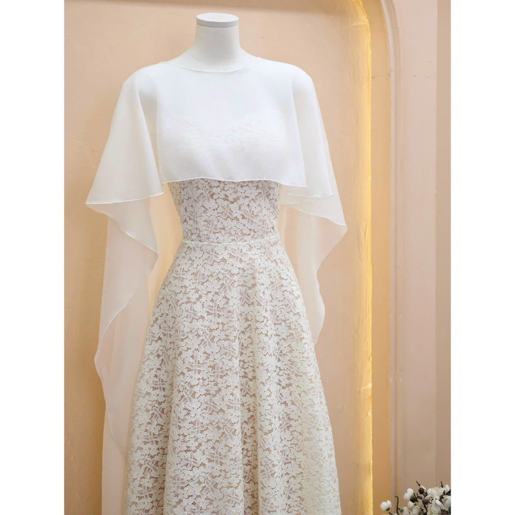 Lace Cape Shirt Dress