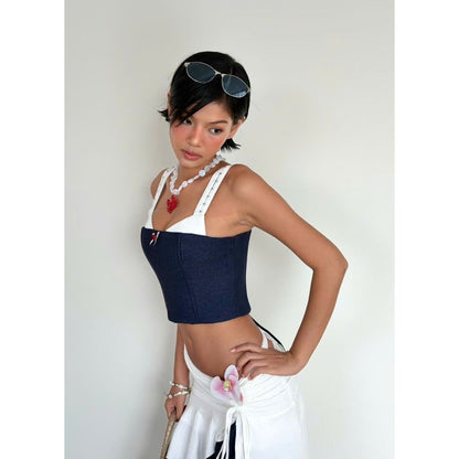 Striped Kaki Corset Set