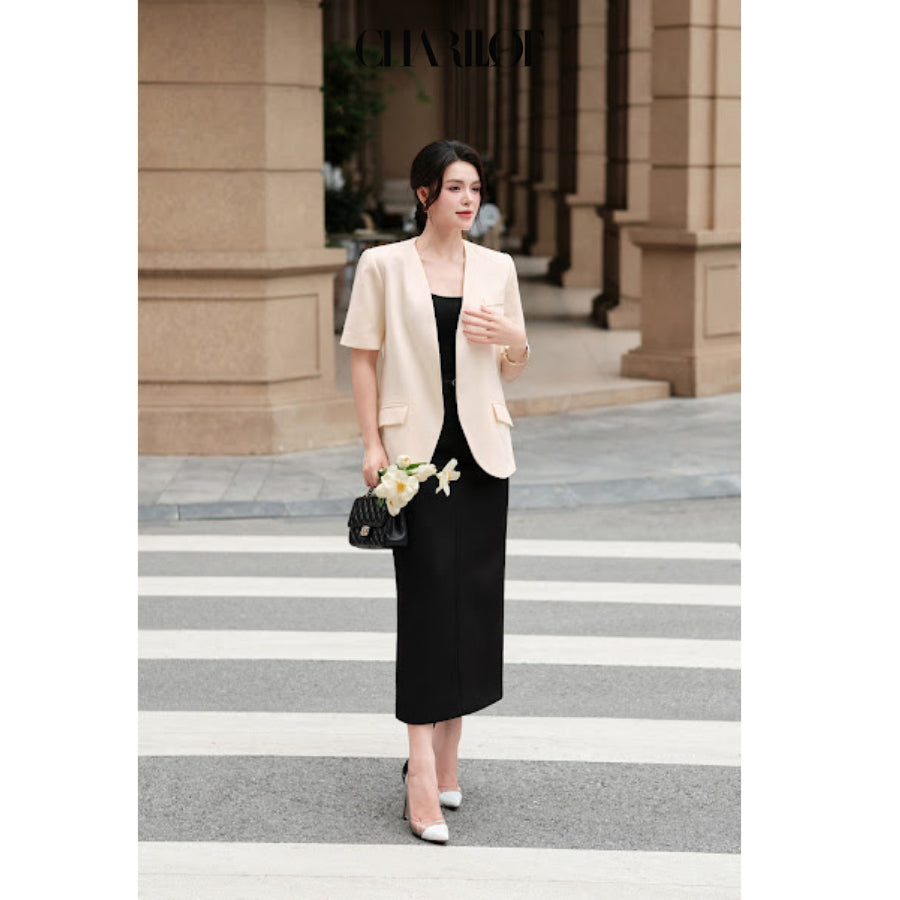 Charlot Floral Embossed Blazer