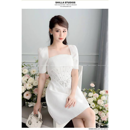 Shilla White Embellished Dress