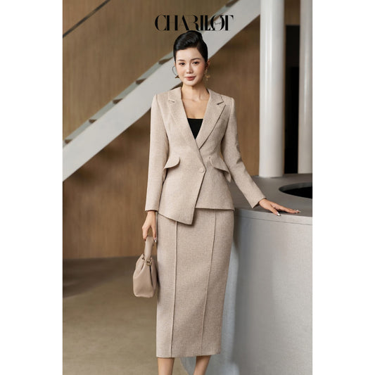 Asym Blazer Skirt Set