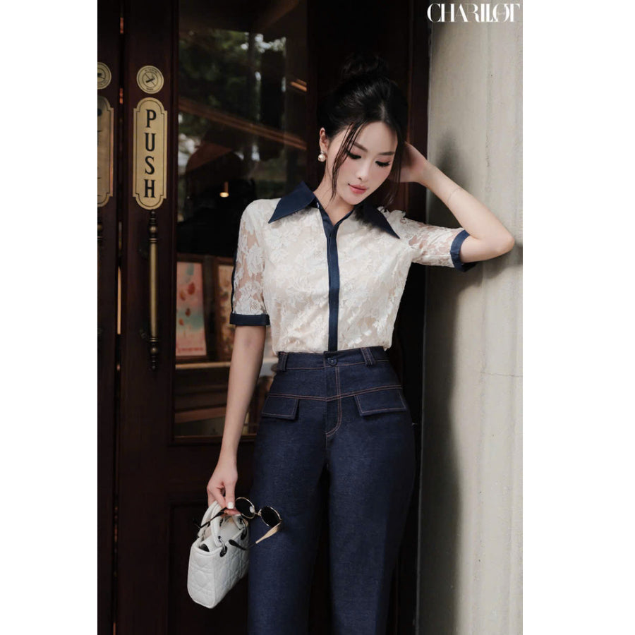 Lace Denim Power Set