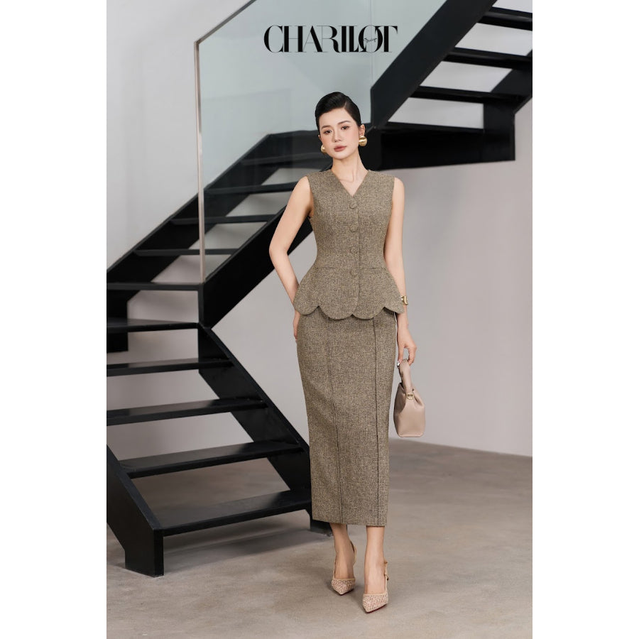 Layered Blazer Skirt Set