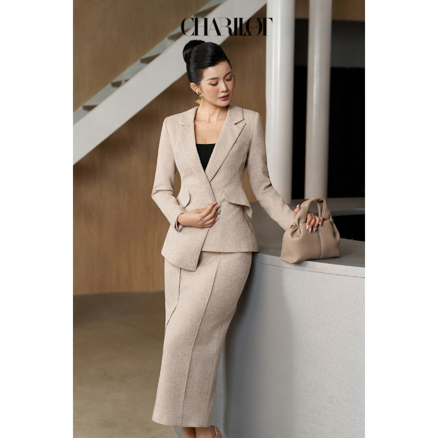 Asym Blazer Skirt Set