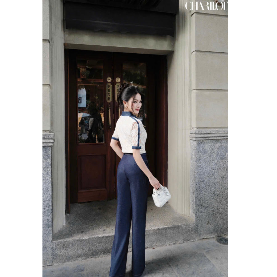 Lace Denim Power Set