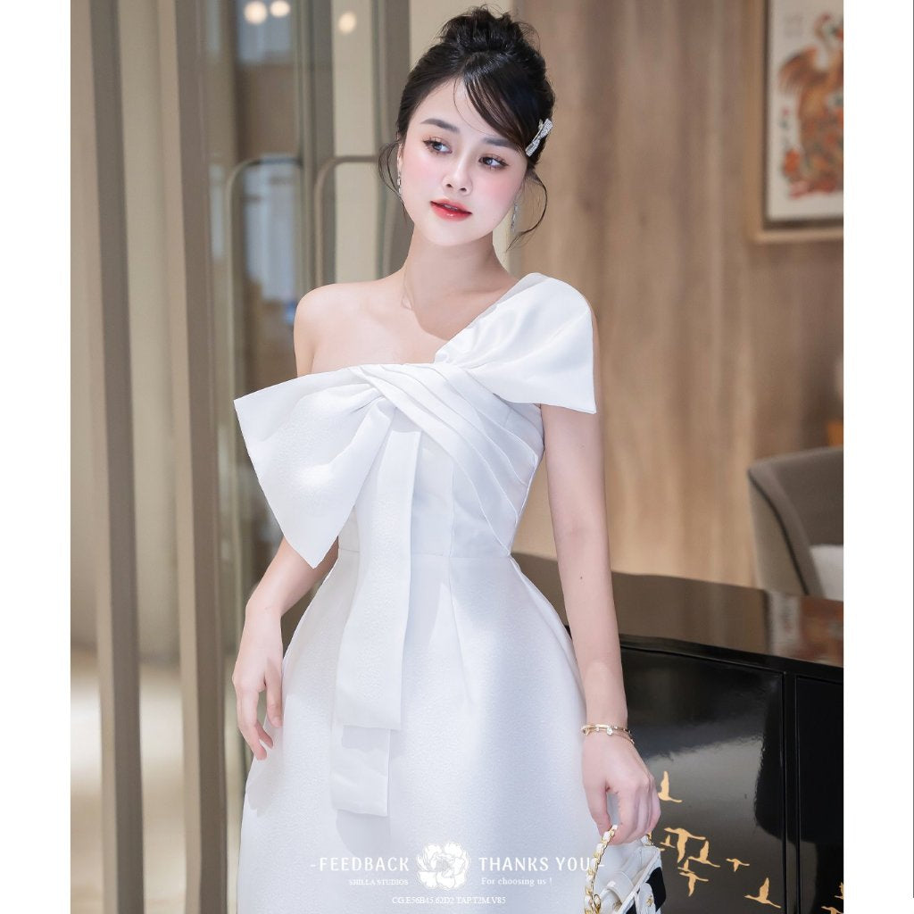 Shilla White Bow Dress