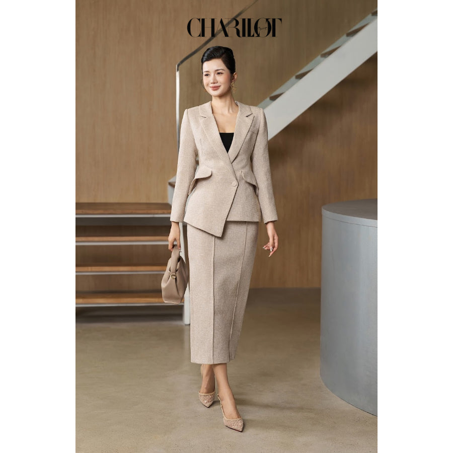 Asym Blazer Skirt Set
