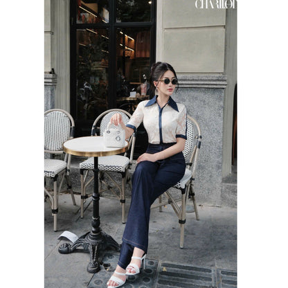 Lace Denim Power Set