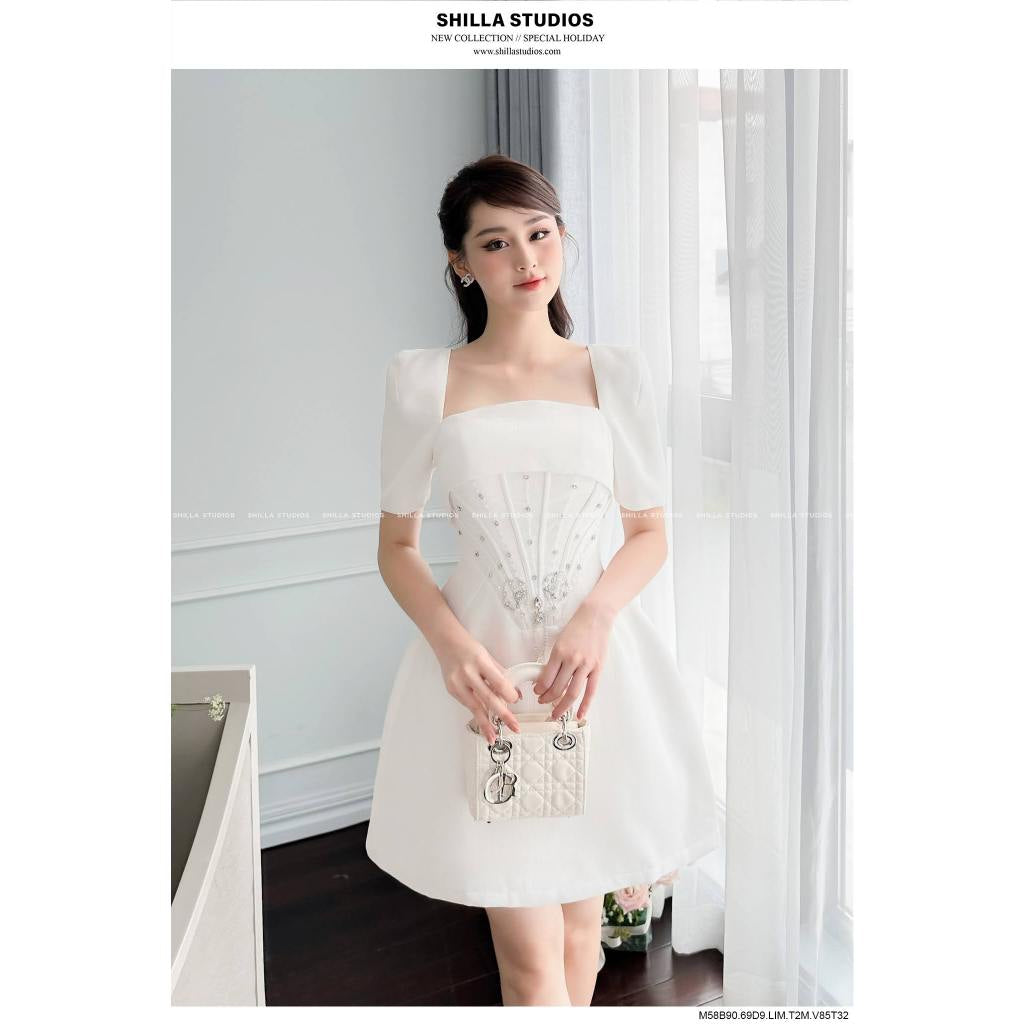 Shilla White Embellished Dress