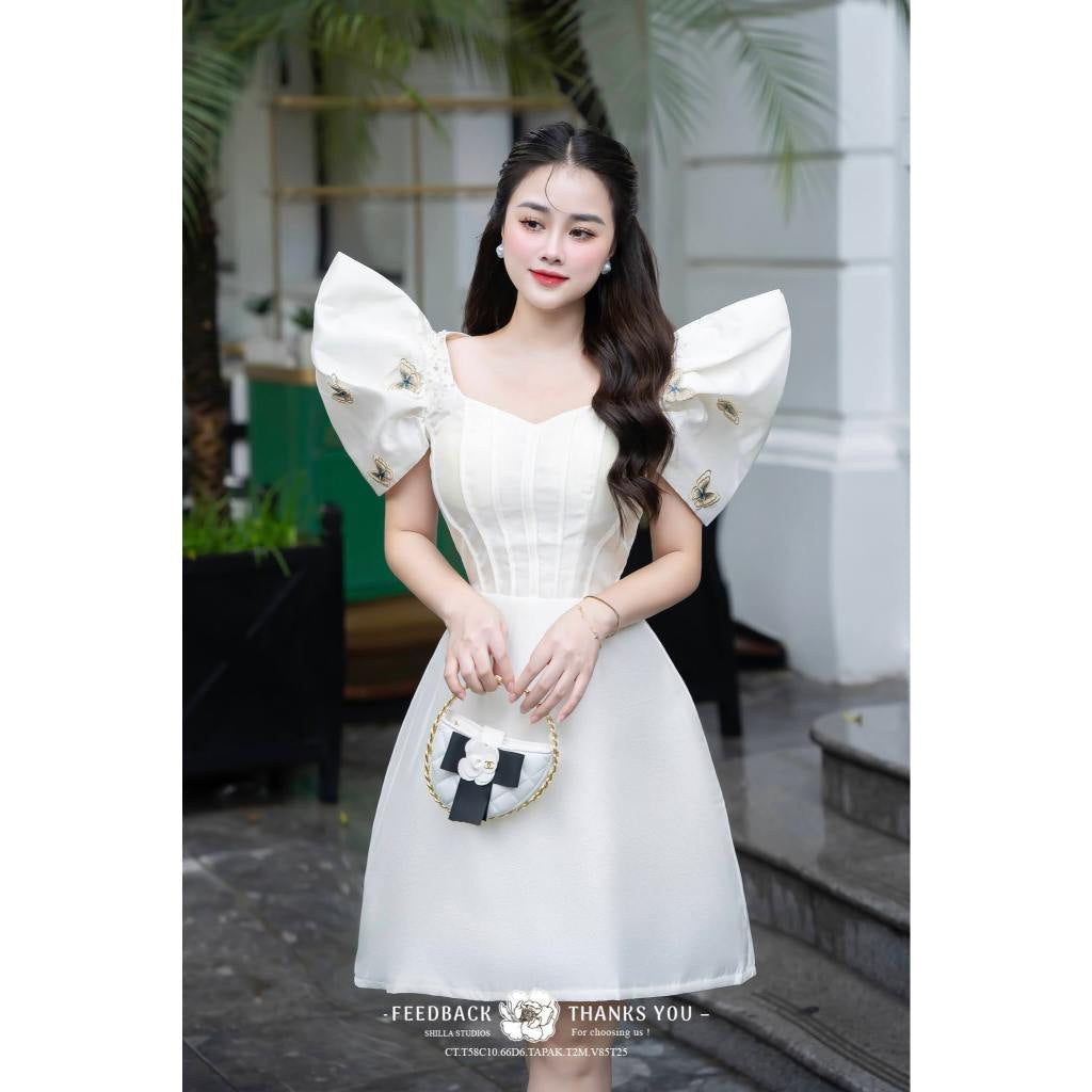 Shilla Cream Pattern Dress