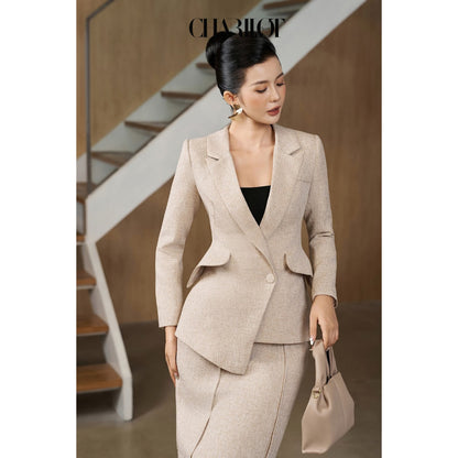 Asym Blazer Skirt Set