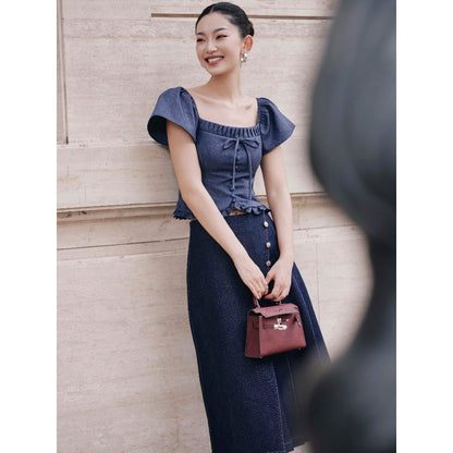 Erosie Bow-Button Blouse