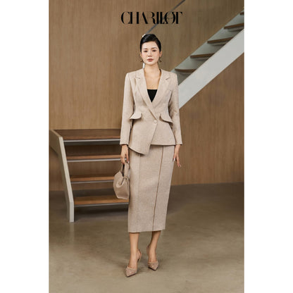 Asym Blazer Skirt Set