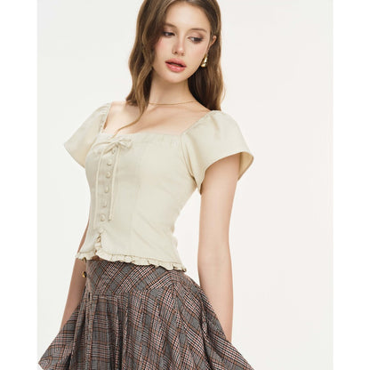 Casille Pleated Check Skirt