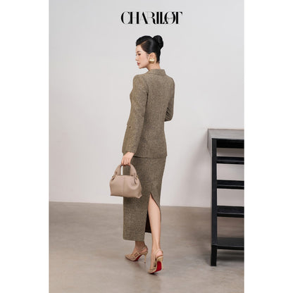 Layered Blazer Skirt Set