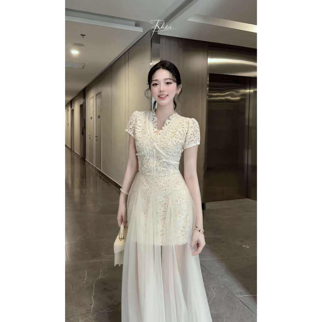 Cream Lace Gem Dress