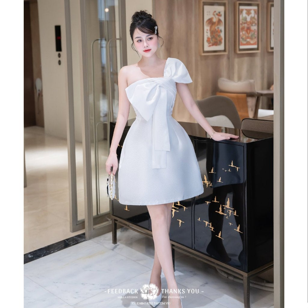 Shilla White Bow Dress