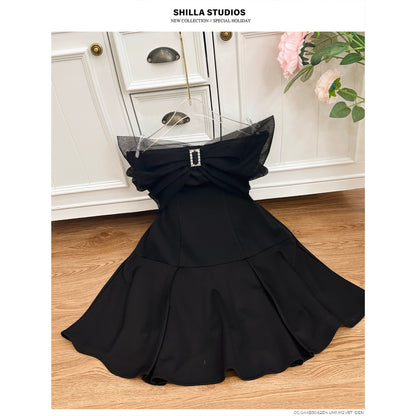 Shilla Black Mesh Dress