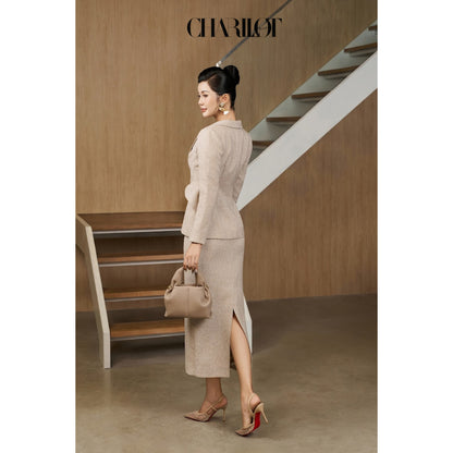 Asym Blazer Skirt Set